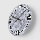Horloge Ronde Marbre gris bleu (Angle)