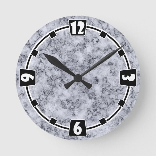 Horloge Ronde Marbre gris bleu (Recto)