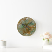 Horloge Ronde Marbre vert et or (Maison)