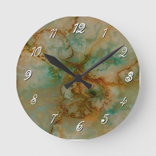 Horloge Ronde Marbre vert et or (Recto)