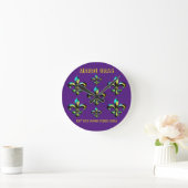 Horloge Ronde Mardi Gras Fleur De Lis (Maison)
