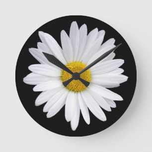 Horloge Ronde marguerite blanche