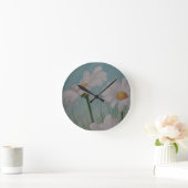 HORLOGE RONDE MARGUERITES BLANCHES (Maison)