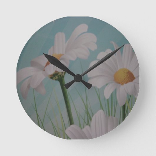 HORLOGE RONDE MARGUERITES BLANCHES (Recto)