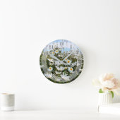 Horloge Ronde Marguerites blanches délicates (Maison)