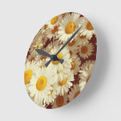 Horloge Ronde marguerites vintages (Angle)