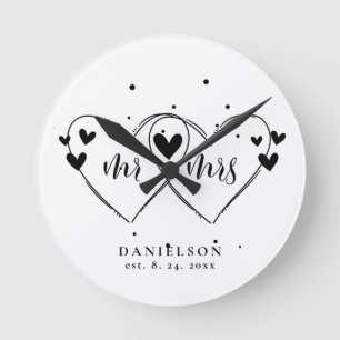 Horloge Ronde Mariage de jeunes mariés