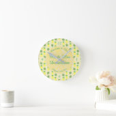 Horloge Ronde Mariage d'été tropical Ananas et Palm Feuille (Maison)