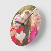 Horloge Ronde Mariages sur mesure Couple d'anniversaire Photo de (Angle)