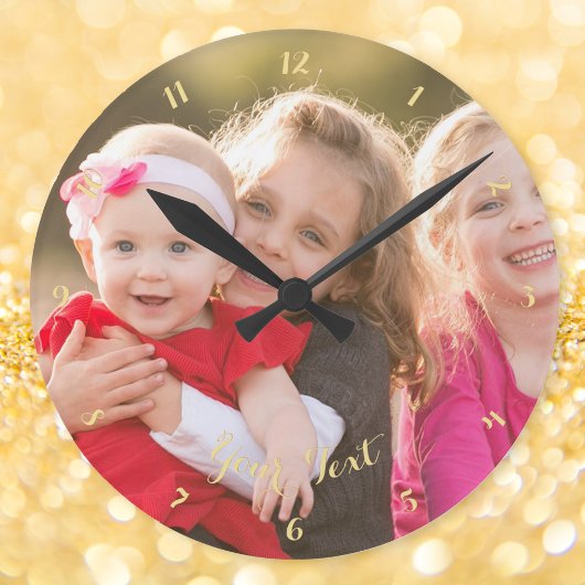 Horloge Ronde Mariages sur mesure Couple d'anniversaire Photo de
