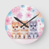 Horloge Ronde Marionnettes Kawaii Husky : Pals Pastel Lance Orei (Recto)