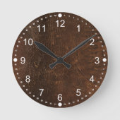 Horloge Ronde Marque en cuir Faux Faux Cowhide (Recto)