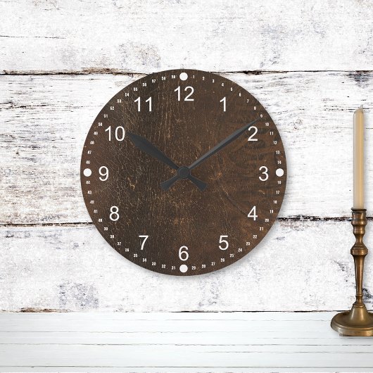 Horloge Ronde Marque en cuir Faux Faux Cowhide
