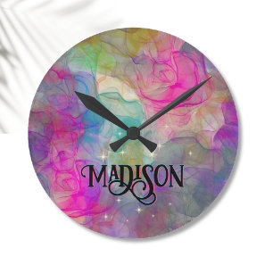 Horloge Ronde Marque-page élégant en marbre coloré