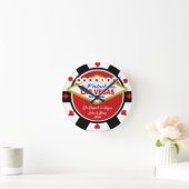Horloge Ronde Married in Vegas Poker Chip Look Wall Clock (Maison)