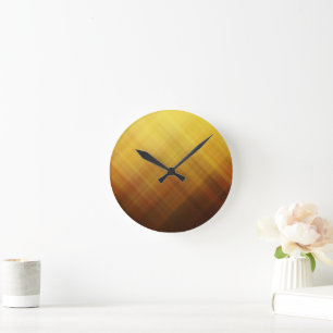 Horloge Ronde Marron jaune moderne