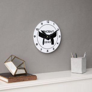 Horloge Ronde Martial Arts Black Belt Round