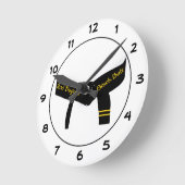 Horloge Ronde Martial Arts Second Degree Black Belt (Angle)