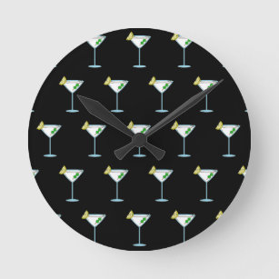 Horloge Ronde Martini Amateurs De Cocktail Bar De Verre Alcool
