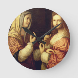 Horloge Ronde Mary et Martha (huile sur le panneau)