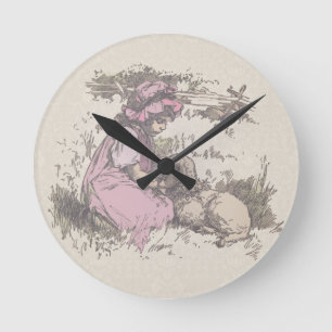 Horloge Ronde Mary Had a Little Lamb Nursery Rhyme