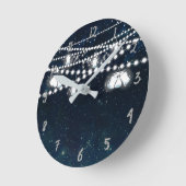 Horloge Ronde Mason Jars & Lumières Soirée Ciel étoilé (Angle)