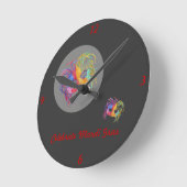 Horloge Ronde Masque à perles - (Angle)