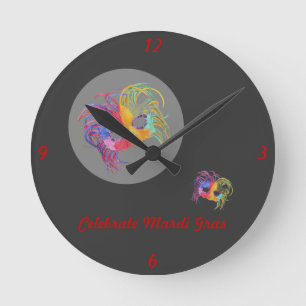 Horloge Ronde Masque à perles -