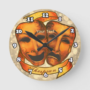 Horloge Ronde Masques d'acteur