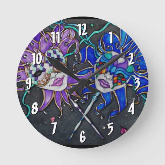 Horloge Ronde Masques Jester Comédie/Tragédie (Recto)