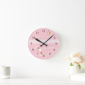 Horloge Ronde Match de tennis rose Pastel moderne (Maison)
