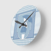 Horloge Ronde maternité bleue (Angle)