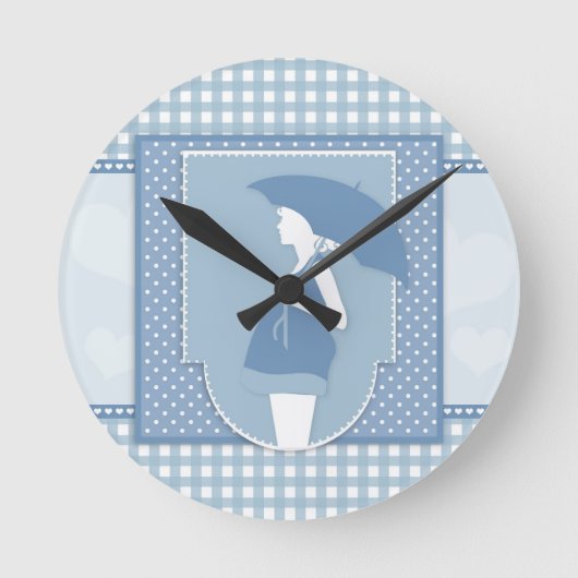 Horloge Ronde maternité bleue (Recto)