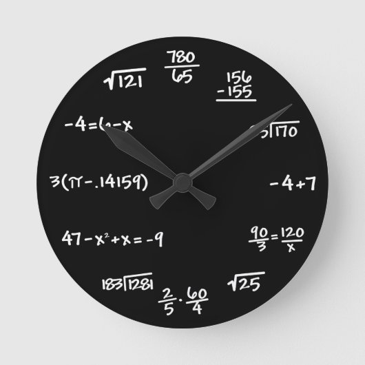 Horloge Ronde Mathematics Chalkboard Clock - Mathematician (Recto)