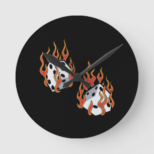 Horloge Ronde Matrices flamboyantes