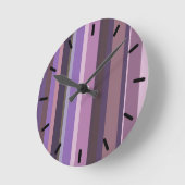 Horloge Ronde Mauve vertical stripes (Angle)