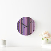 Horloge Ronde Mauve vertical stripes (Maison)