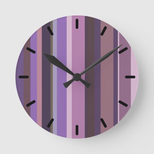 Horloge Ronde Mauve vertical stripes (Recto)