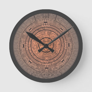 Horloge Ronde Mayan Calendar Wall Clock
