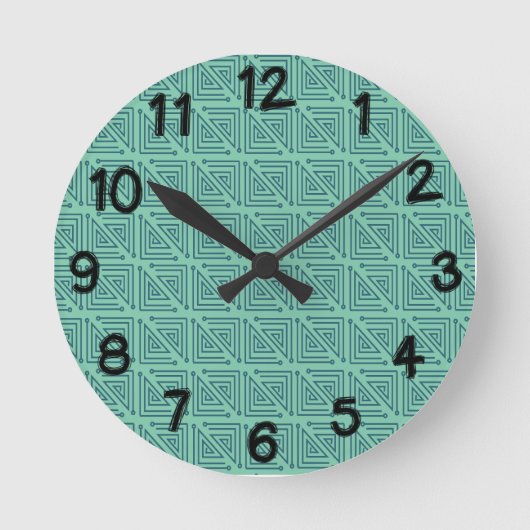 Horloge Ronde Mazages Turquoises Art déco (Recto)