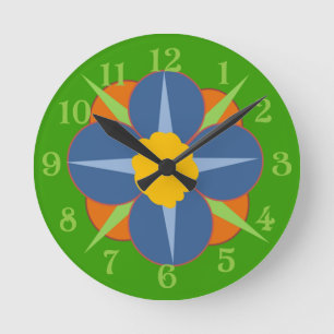 Horloge Ronde Médaillon floral
