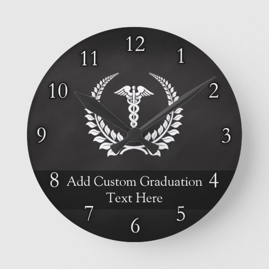 Horloge Ronde Medical Caduceus Laurel (Recto)