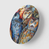 Horloge Ronde Medieval owls (Angle)