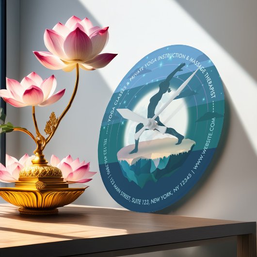 Horloge Ronde Méditation de l'instructeur de yoga Pose Moon Flyi
