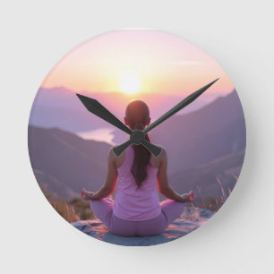 Horloge Ronde Méditation - Équilibre Intérieur - Yoga