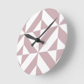 Horloge Ronde Medium Mauve Geometric Deco Cube Pattern (Angle)