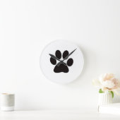 Horloge Ronde Médium round dog paw wall clock (Maison)