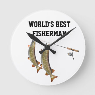 HORLOGE RONDE MEILLEUR MONDE **FISHERMAN** COOL CLOCK