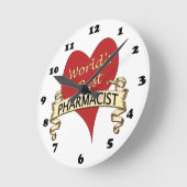 Horloge Ronde Meilleur pharmacien du monde (Angle)