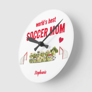 Horloge Ronde Meilleure maman de football du monde tendance horl
